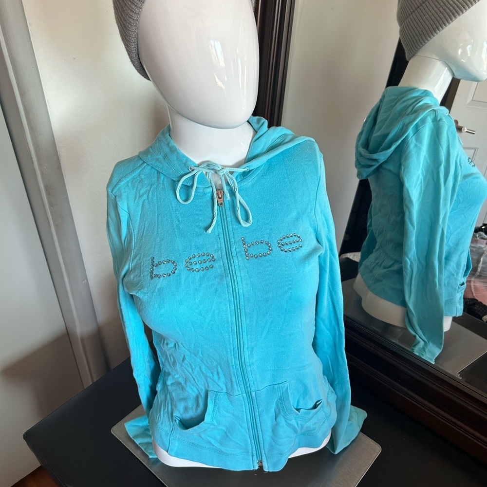 Vintage Bebe zip up baby blue Jacket